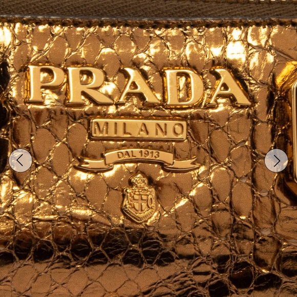Prada Gold Python Whip Pietre Evening Clutch/Shoulder Bag with large Gemstones - Picture 3 of 17